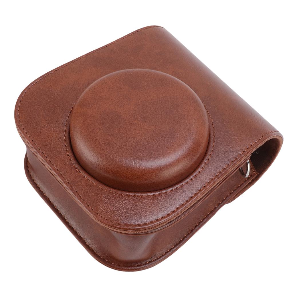 Protective Case Fit for Fujifilm Mini12 Mini11 Camera PU Leather Instant Camera Storage Bag with Shoulder Strap Brown