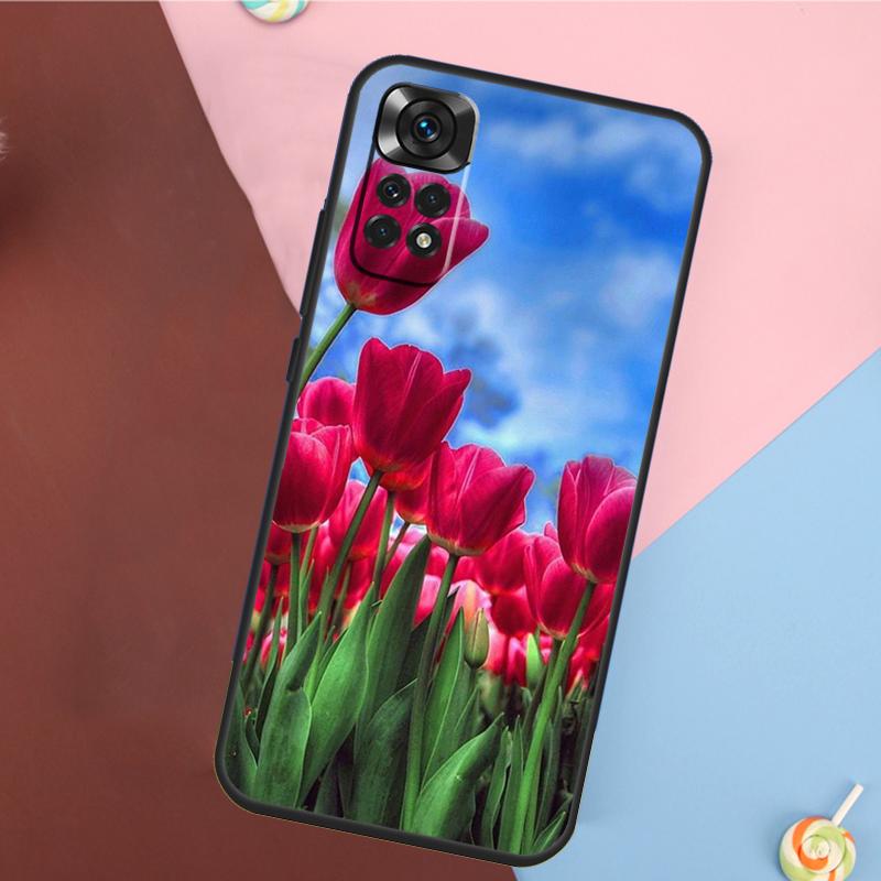 Чехол-цветок тюльпана для Xiaomi Redmi Note 13 14 Pro 12 11 9 10 9S 10S 11S 12S Redmi 14C 10C 12C 13C