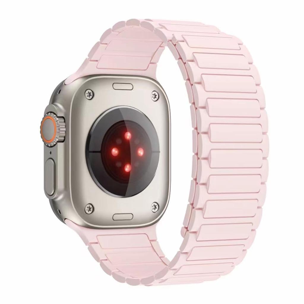 Magnetic Silicone Strap for Apple Watch Bands ultra 2 3 49mm 44mm 40mm 45mm 41mm 46mm correa Bracelet iWatch Series 11 10 9 8 Se
