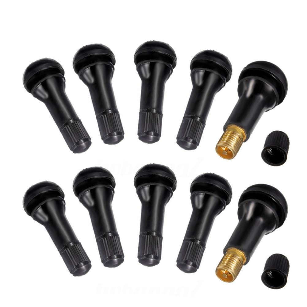 10-50 шт. TR413 Snap In Tire Valve стержни черные бескамерные резиновые колпачки для вентилей шин инструмент для замены вентиля колеса с пылезащитным колпачком