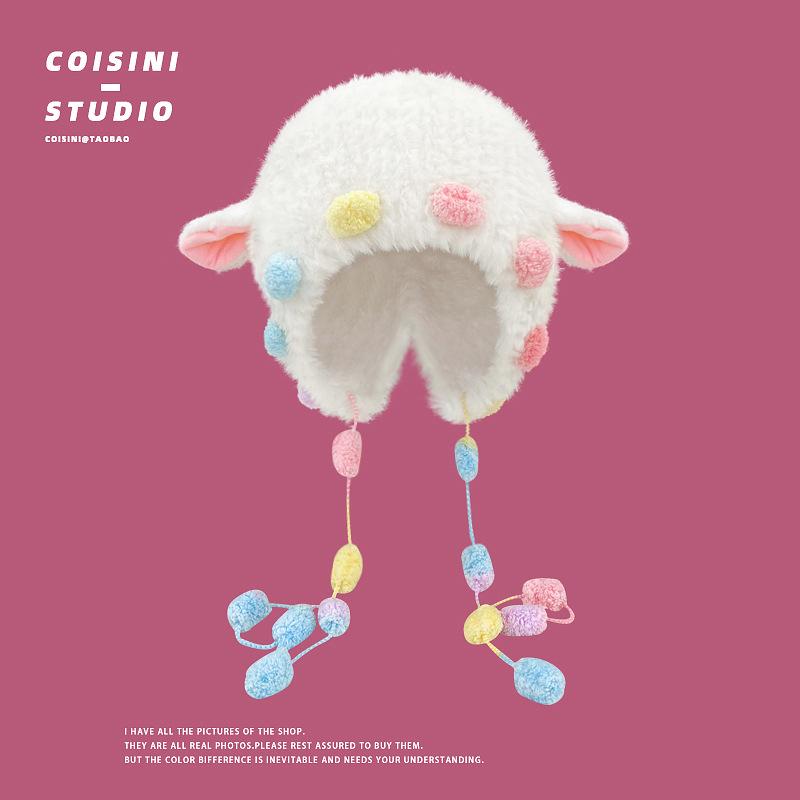 Милые медвежьи ушки Тедди флис вязаный разноцветный пуловер шапка для женщин зимние теплые защитные наушники Able Straps шапки-бомберы