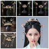 Headwear Flower Tassel Hairpin Pearl Chinese Style Hair Clip Retro Hanfu Hair Stick Set Party
