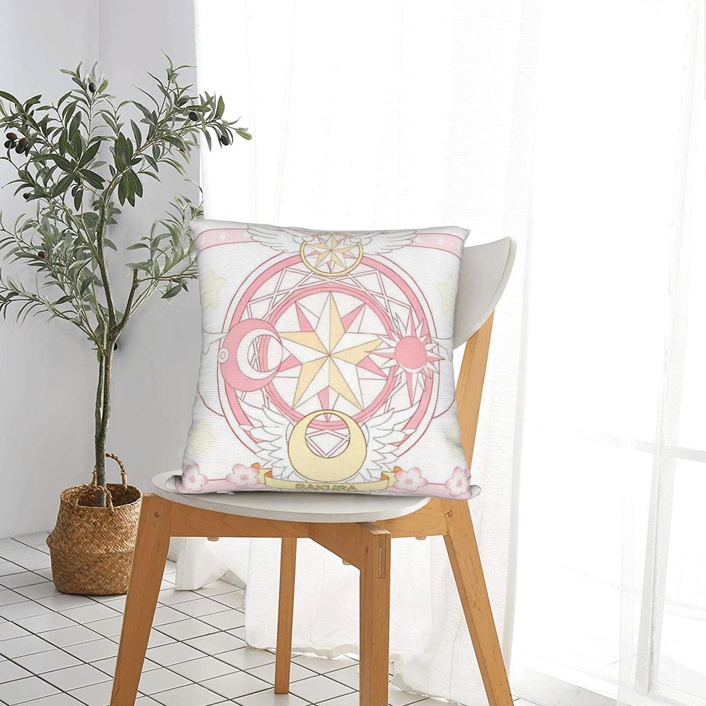Sakura Magical Cartoon Anime Pillow Case Custom Pillow Cover Morden Pillowcases For Sofa Home Decoration