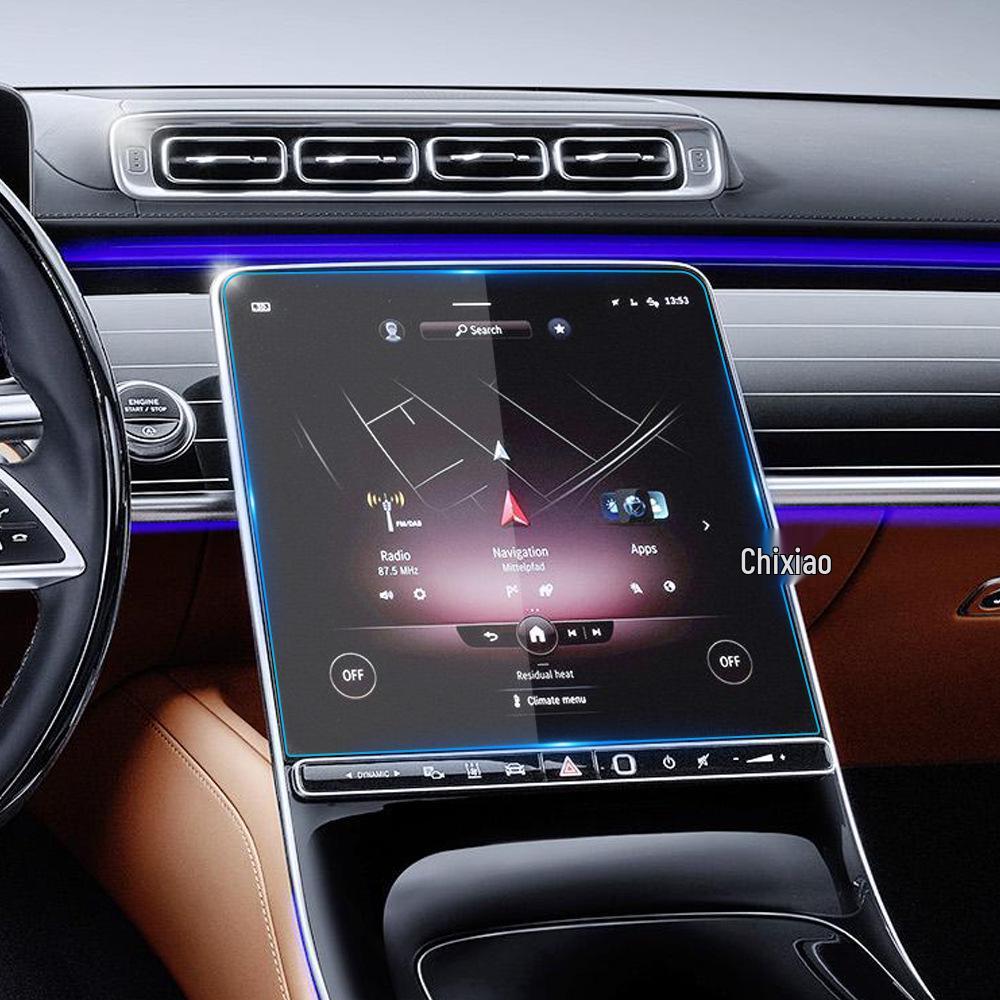Совместимая закаленная пленка для 25 экранов навигации и управления Mercedes-Benz S-Class и Maybach