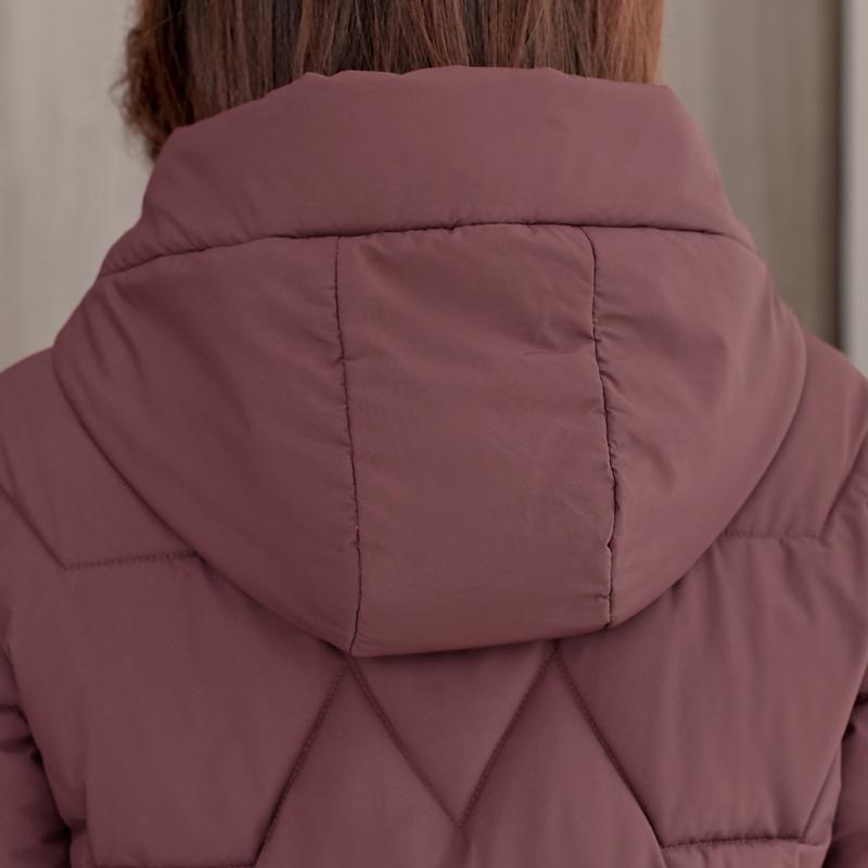 Женские зимние куртки среднего возраста с капюшоном, вышивкой, повседневная теплая парка, женское теплое пальто