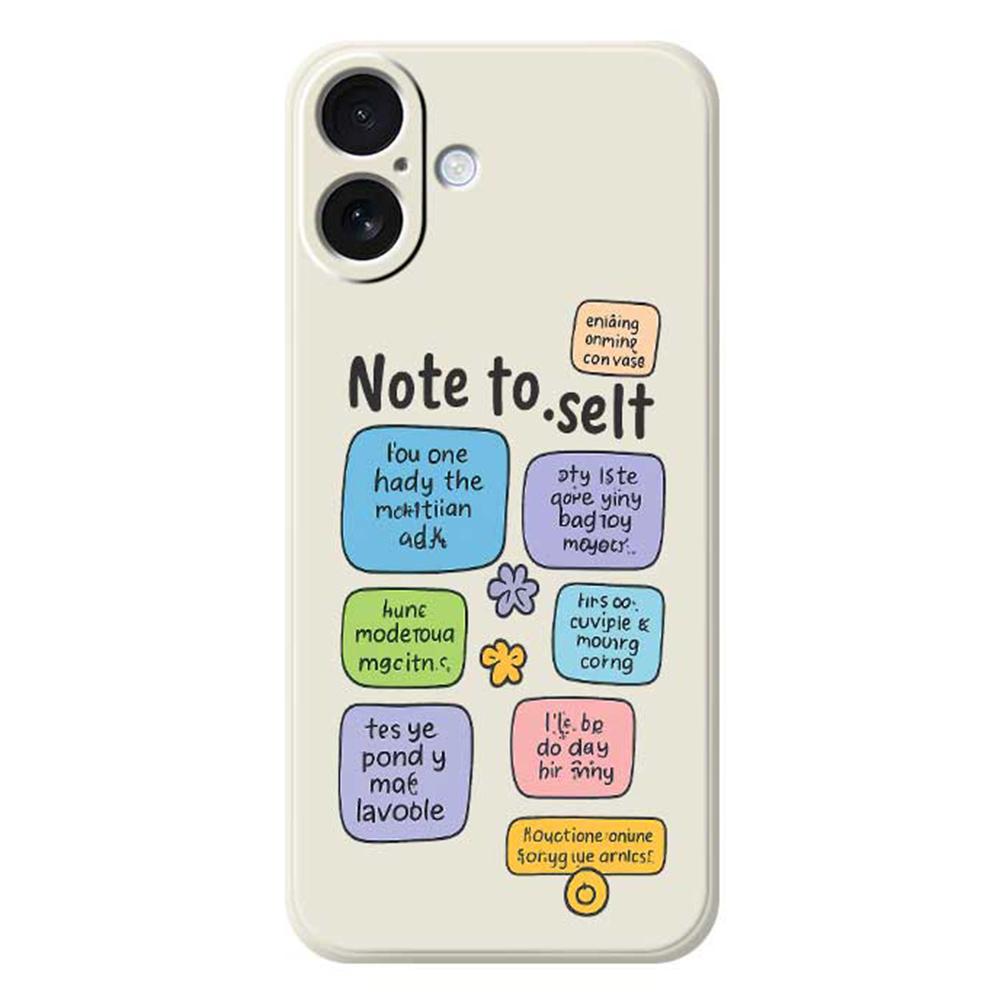 For iPhone 17 Case Colored Sticky Notes Pattern Printing Straight Edge TPU Phone Back Cover