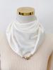 Square Scarf With Magnetic Clasp, Scarf, Silk Scarf, Women's Neck Protector