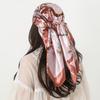 Satin Square Scarf Women Hijab Elegant Print Silk Scarf Neckerchief Shawl Wraps Headband Hair Accessories Bandana 90*90cm