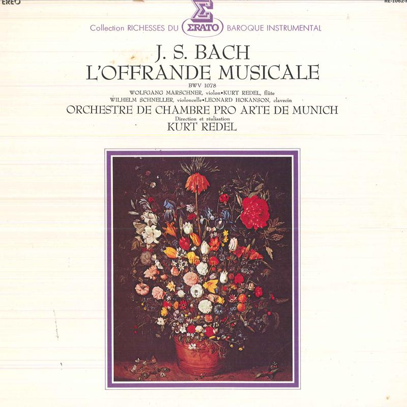 Грампластинка KURT REDELDIRE. PRCHESTRE DE CHAM J.s.bachLofferande Musicale RE1062RE COLUMBIA 1973 Япония Классика Б/у