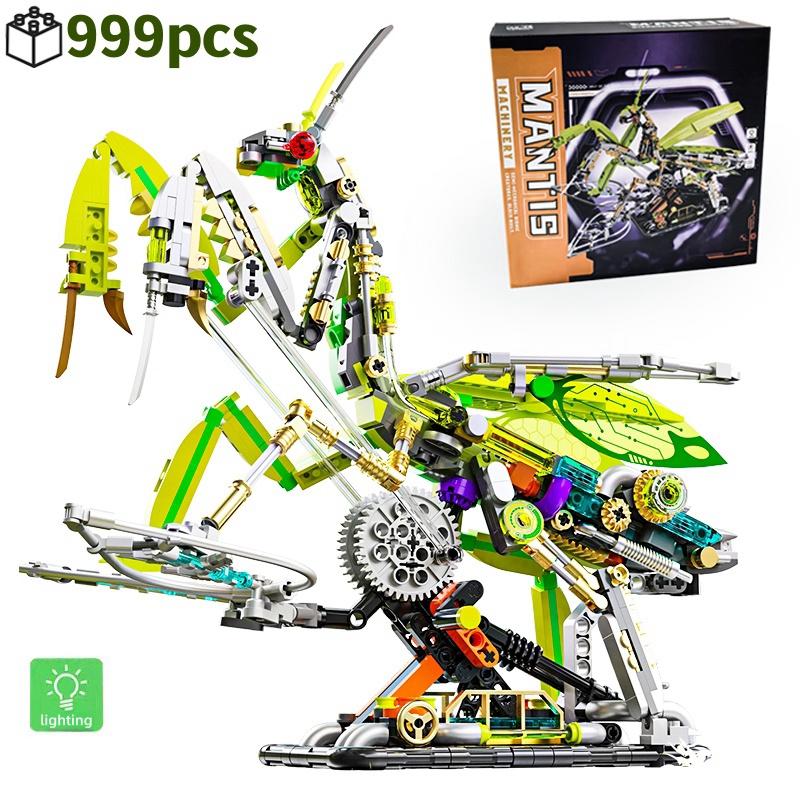 MOC Creative Mechanical Mantis Building Blocks Set Insect Power Moto Model Kit DIY Assembly Bricks Toys Kids Birthday Gift