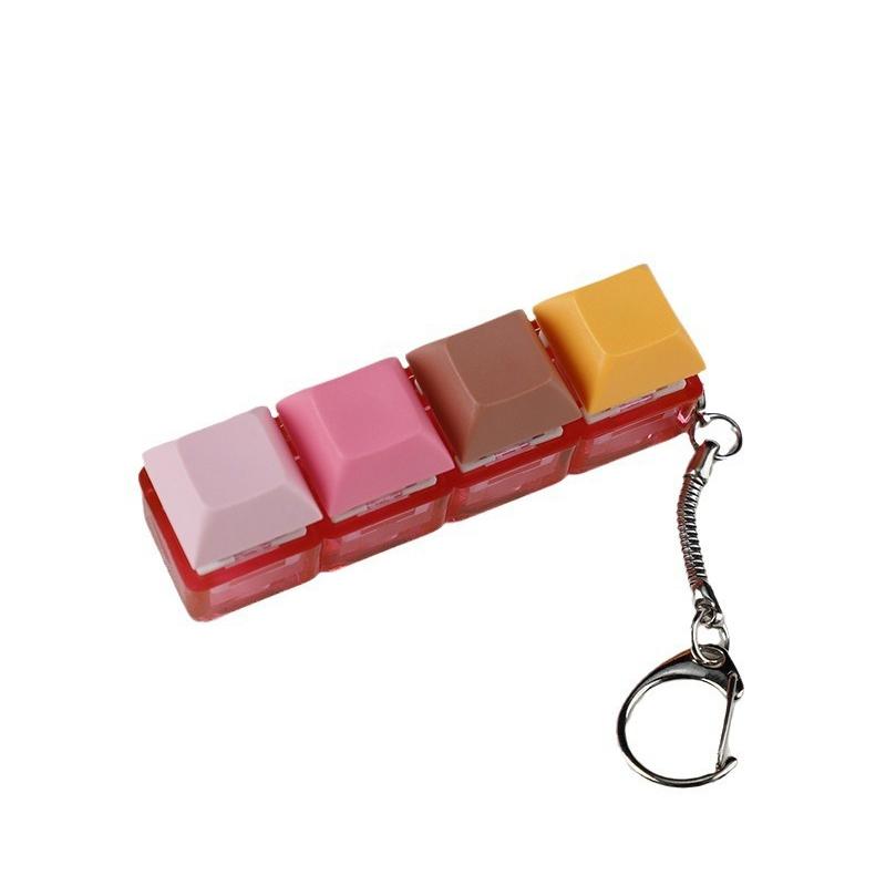 Механическая клавиатура с 4 клавишами, игрушка-брелок, вечеринка, снятие стресса, сделай сам, кнопка-фиджет, колпачок клавиши, игрушки-фиджеты для клавиатуры, клавиатура для пальцев