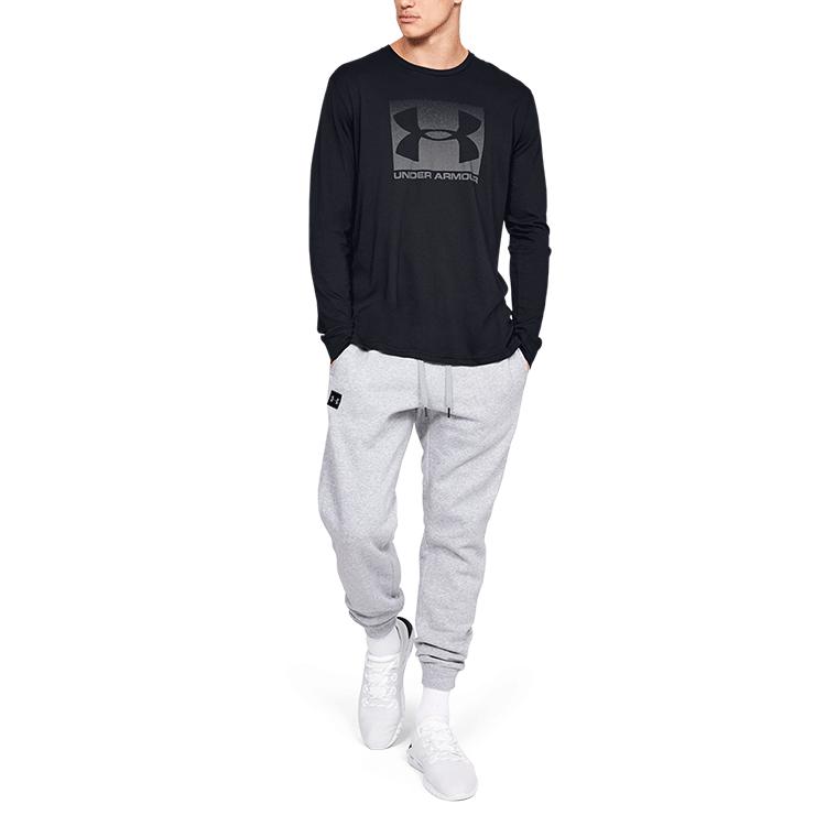 Under Armour Футболка мужская спортивная с логотипом и длинным рукавом, черная, 1329586-001