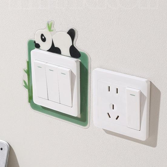 2 шт. наклейка на переключатель «расти в темноте» мультфильм панда медведь кролик кошка животное зеленый водонепроницаемый самоклеящийся переключатель защитная наклейка товары для дома