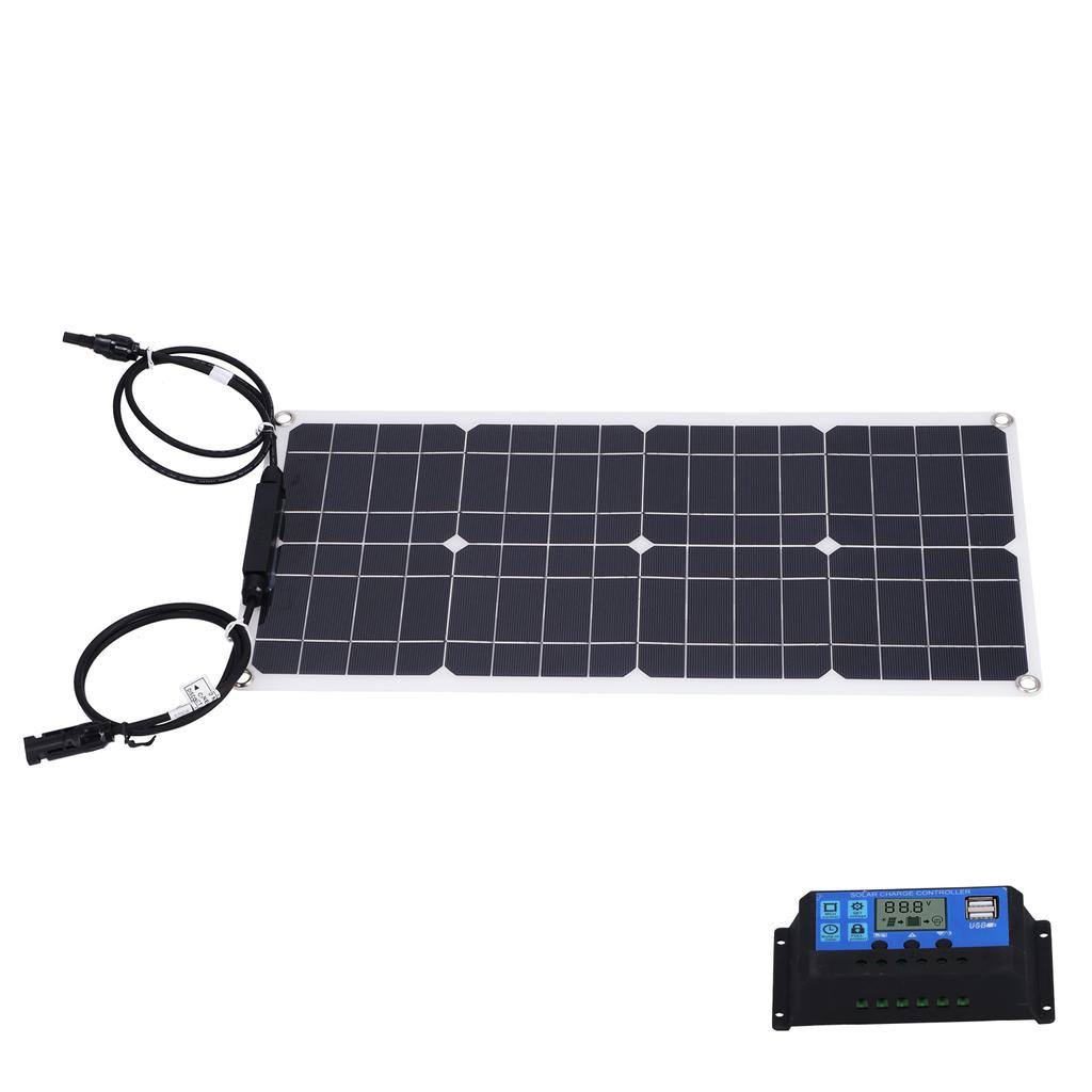 25W Monocrystalline Solar Panel with 30A Solar Charge Controller High Efficiency Photovoltaic Panel