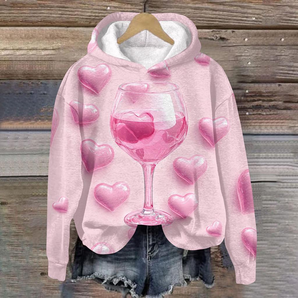 Женская плюшевая теплая повседневная куртка с принтом ко Дню святого Валентина, зимняя куртка