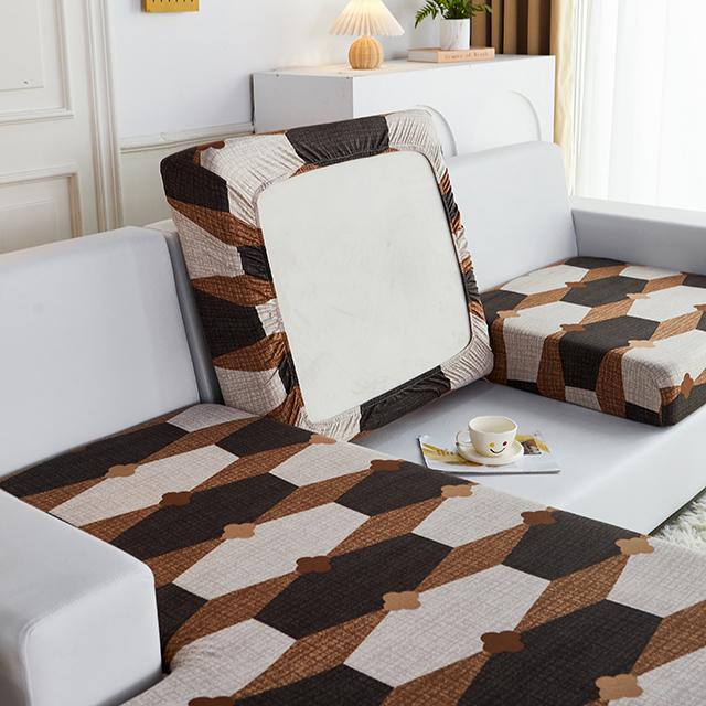 Elastic Printing Sofa Cushion Covers Washable Removable L-Shaped Protective Cover For Living Room Office Hotel