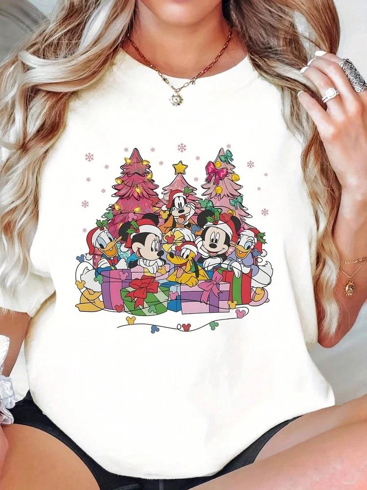 Christmas Mickey Minnie Mouse TShirt Unisex 3