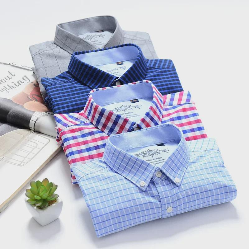 Весна 2025 Мужская молодежная повседневная рубашка Оксфорд с длинным рукавом - Модная универсальная