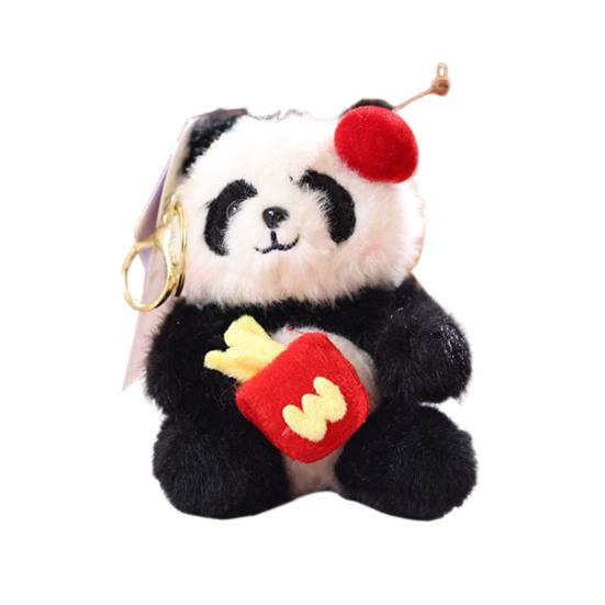 Кукольный кулон Брелок Мультяшный Форма панды Плюшевая кукла Держатель для ключей Легкий брелок Декоративный аксессуар для сумки
