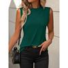 Летняя новая однотонная свободная футболка без рукавов с круглым вырезом, рубашка, жилет для женщин