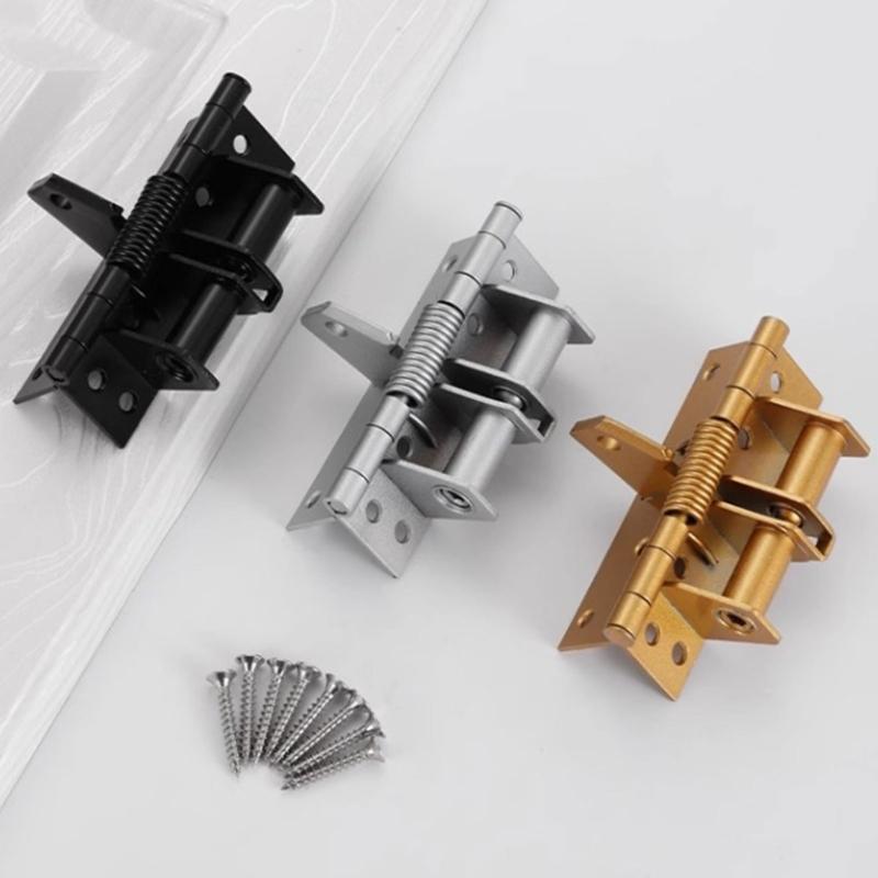 3Pcs Self Closing Spring Door Hinge 90 Degree Positioning Automatic Door Closers Hinge Hardware for Wood Door Cabinet