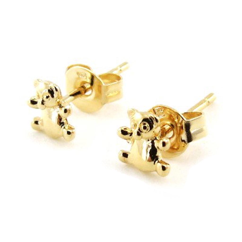 Les Trésors De Lily [F9208] - Gold Plated 'Teddies' Earrings - 5x5 Mm