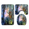 Unicorn Bathroom Floor Mat Toilet Three-Piece Set
