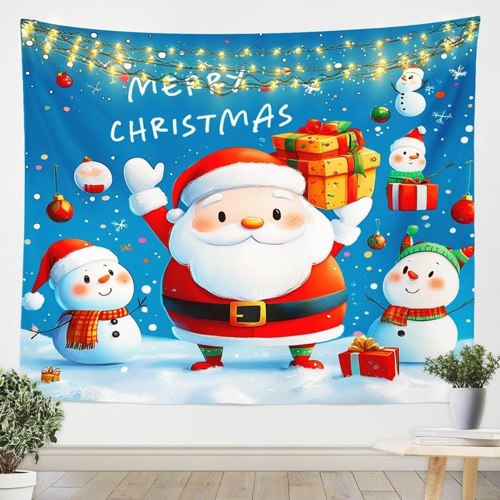 Christmas Santa Claus Wall Hanging Tapestry Snowman Wall Hanging Tree Wall Hanging Gorgeous Christmas Tree Fireplace Gifts