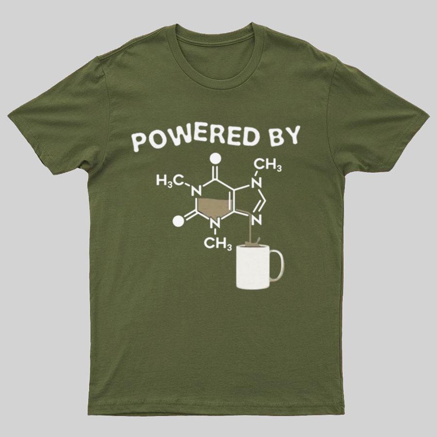 Powered By Caffeine Unisex Cotton Summer Casual Cool Loose T-Shirt
