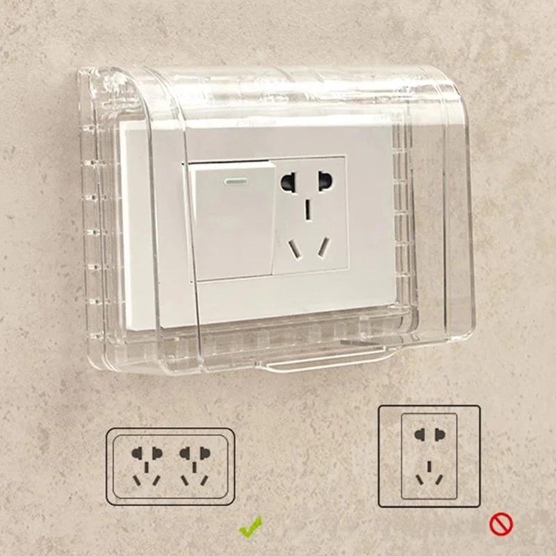 Socket Protective Cover Light Switch Cover Socket Waterproof Box Home Bath Self-adhesive Room Toilet 86 /118Type Splash ProofBox