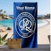 Queens Park Rangers FC Personalized Printed Beach Towel Soccer Logo Support Custom Name Text Absorbent Towel For Sport Travel Special Gift