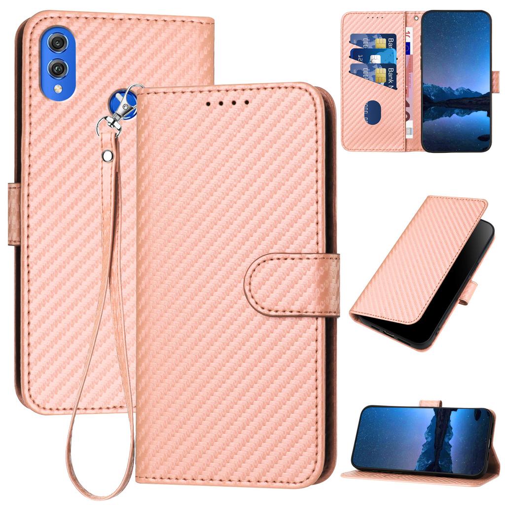 Imitating Carbon Fiber Patterns, PU Leather Wallet Card Bag Phone Case For Huaiwei P20,P30,P40,P50,Honor 50,Honor 60,Honor 70,Honor 90,X6,X7,X8...