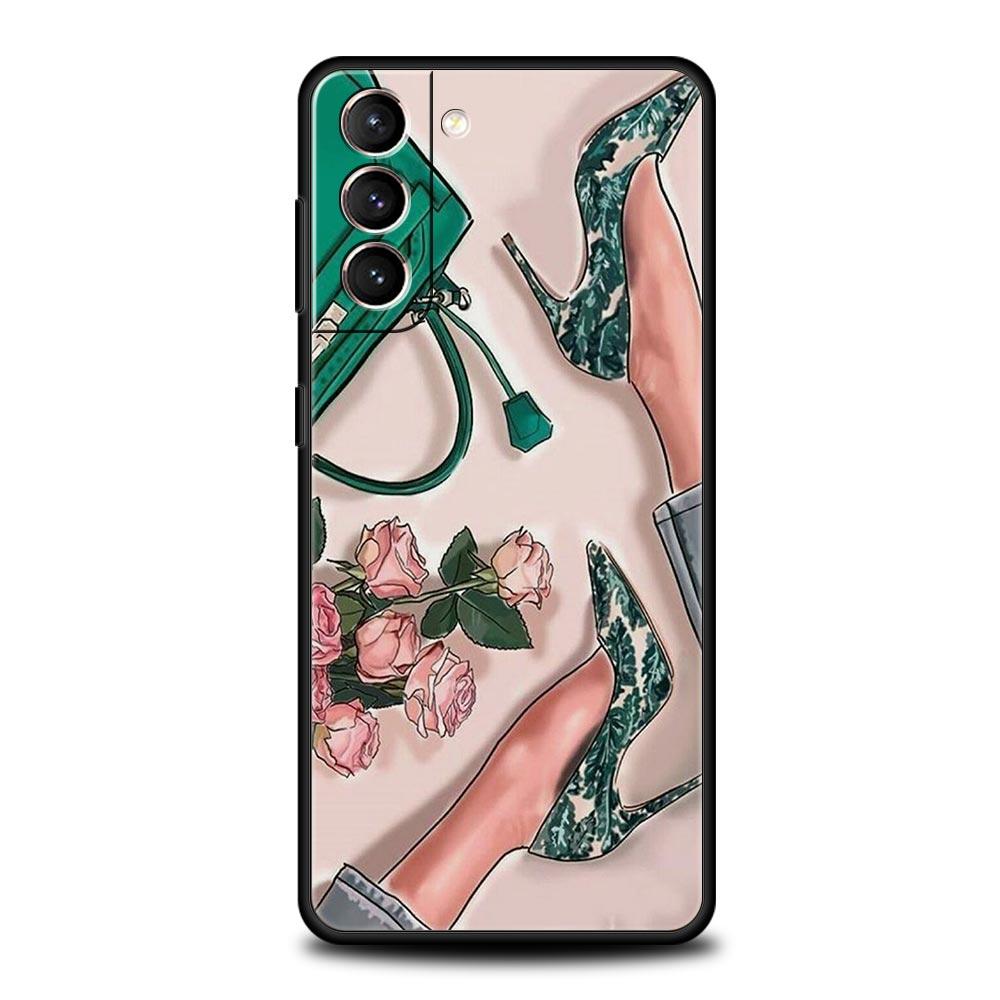 Чехол для телефона Девушка Женщина Кофе Мисс Для Samsung Galaxy S25 S24 S23 S22 S20 Ultra S21 FE 5G S10 Plus S10E Мягкий ТПУ Чехол