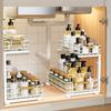 2-х уровневый выдвижной шкаф-органайзер многоцелевой органайзер под раковиной регулируемая по высоте полка выдвижной ящик кухонный стеллаж для хранения