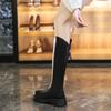 Модные женские длинные сапоги Женские элегантные туфли на толстой подошве Осенне-зимние сапоги до колена Коричневые челси Новые ботильоны на массивном каблуке