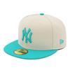 Кепка 59FIFTY 14666280 NER34C2456 MLB Нью-Йорк Янкис NY Белый Бежевый Эксклюзивная Кепка ONSPOTZ 5950 Прямой Плоский Козырек Сезонный Наряд Популярный