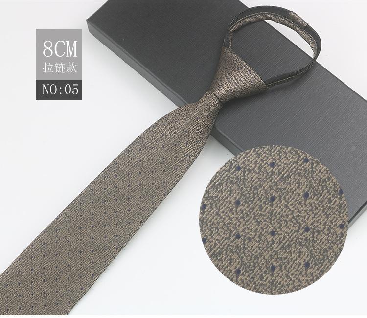 Business Zipper Men'S Work Meeting Banquet Host Easy Pull No Knot Stripes Professional Suit Gentleman'S Tie