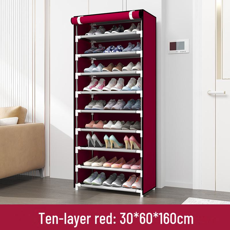 Multi-layer Shoe Rack for Home, Door, or Dorm Storage - Dustproof and Space-saving Shoe Organizer.