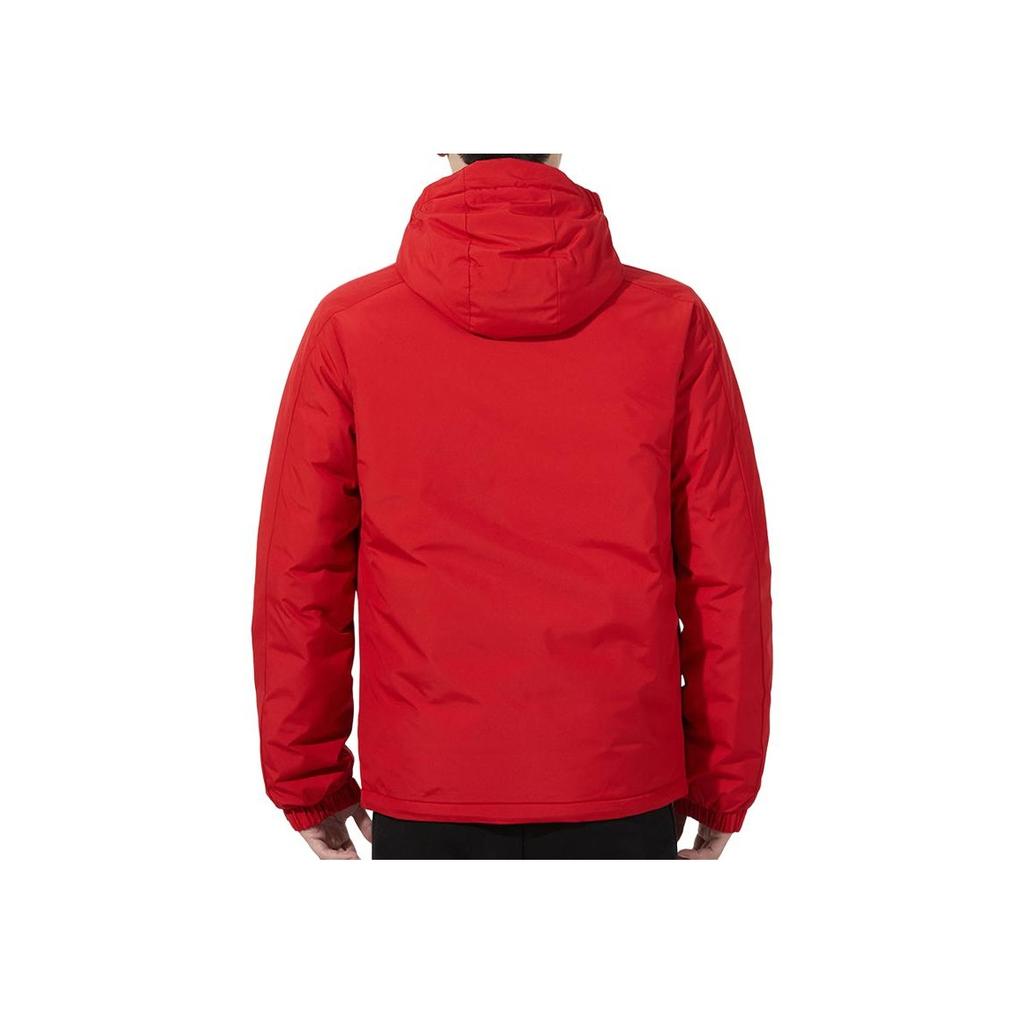 Adidas 3ST Down Jacket With Logo Print, Pocket Stripes, And Hood Men Outerwear Red H23082