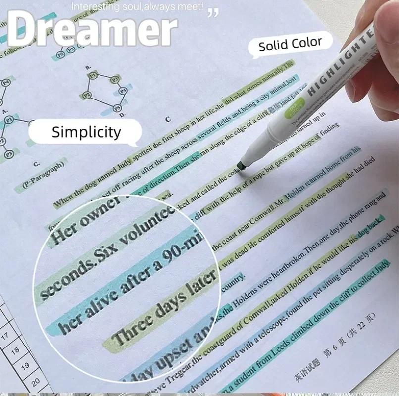 5 шт./компл., маркеры с двойной головкой, студенческие заметки, маркер для основного содержания, маркер для девочек, альбом для скрапбукинга, декор для журнала, стационарная ручка для рисования