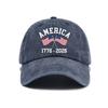 Washed And Distressed Printed Baseball Cap for Adults pc Versatile Trendy American Th Anniversary Printed Washed And D