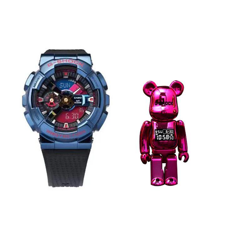 G-Shock Серия Steel Heart Водонепроницаемость 200M Кварцевый механизм Ремешок из смолы Японские часы Мужские часы Разноцветные GM-110SN-2APFS-PERSON