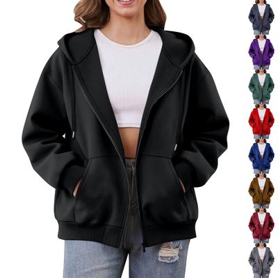 Женская толстовка с капюшоном на молнии с открытыми плечами Модная одежда Повседневная куртка