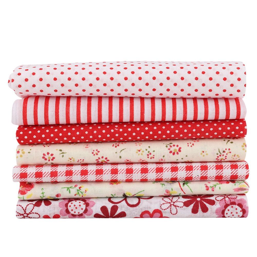 7Pcs Pure cotton material Patchwork Fabric 7 pieces per set Pre-cut Cloth Quilt sewing making