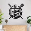 Stunning Barbecue Wall Hanging Decor! BBQ Zone Retro Signs Add Charm. Grill Outdoor Backyard Kitchen Iron Art Decoration.