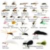 Набор мушек для нахлыстовой рыбалки 30/70/88/92 шт. с Woolly Bugger, нимфой Hare's Ear, сухими/мокрыми мушками, Elk Hair Caddis, Royal Wulff, чешской нимфой