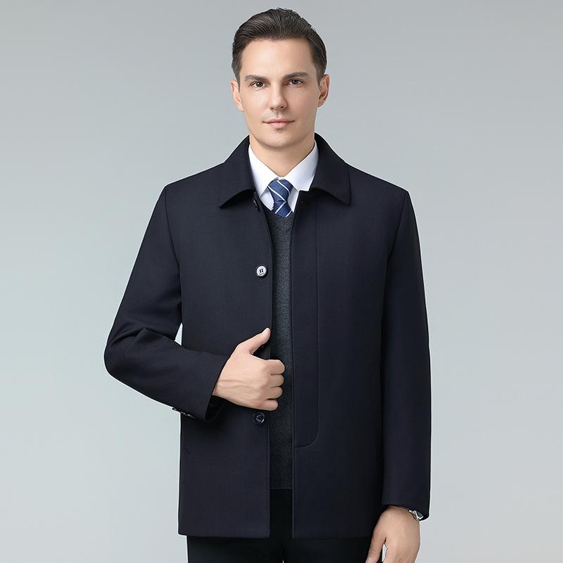 Мужская пуховая куртка мужская съемная подкладка утолщенная куртка на гусином пуху средней длины теплая одежда для пап среднего и пожилого возраста