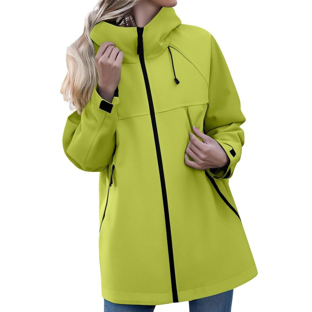 Женский однотонный худи с длинным рукавом для улицы, ветрозащитная и водонепроницаемая тонкая куртка