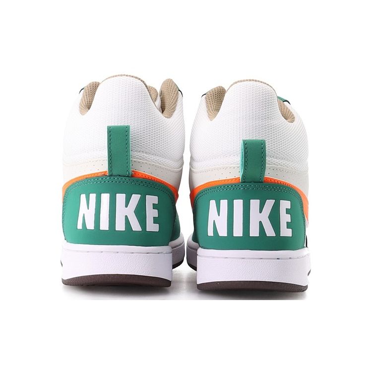 Nike Court Borough Mid Нескользящие Амортизирующие Прочные Кроссовки с Высоким Голенищем Мужские Кроссовки Бело-зеленые FB7164-181