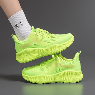 Новая спортивная обувь из мушиной ткани, женская, для пары, универсальная, на платформе, повседневная, дышащая, для бега, белая обувь F8829